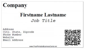 Printable QR Code Business Cards
