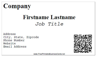 Printable QR Code Business Cards
