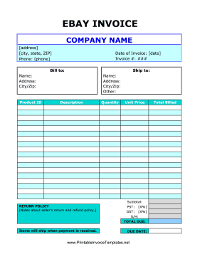 Printable Invoices