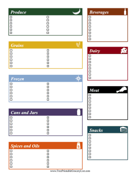 Printable Grocery Lists and Meal Plans