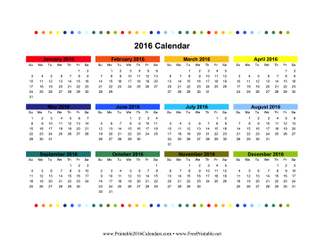 Printable 2016 calendars