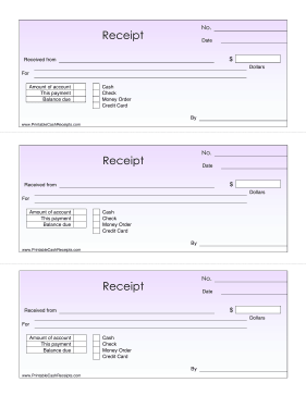 New Printable Cash Receipts