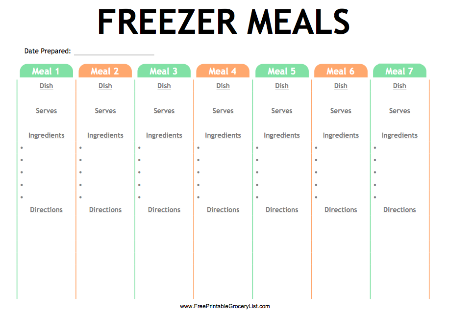 Free Printable Grocery Lists and Menu Planners