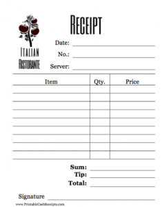 free cash receipt templates free printables