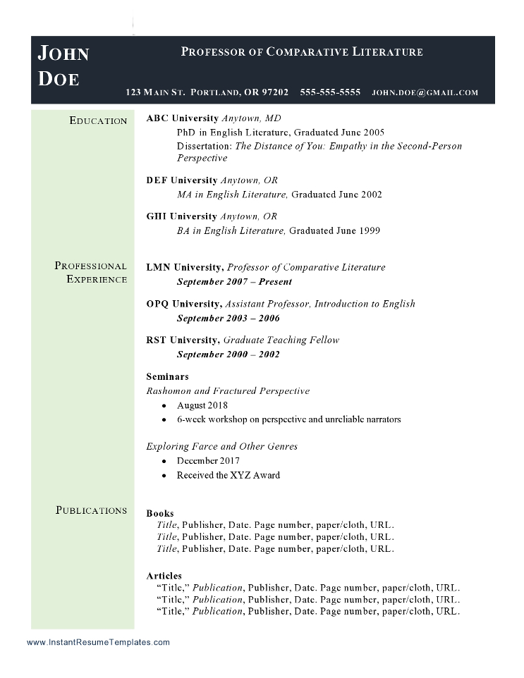 Free Resume Templates