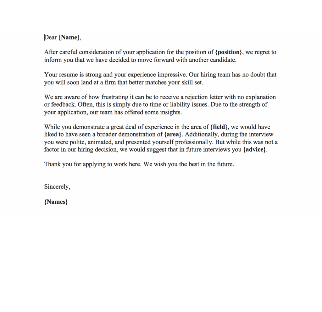 Rejection Letter Templates At New Website