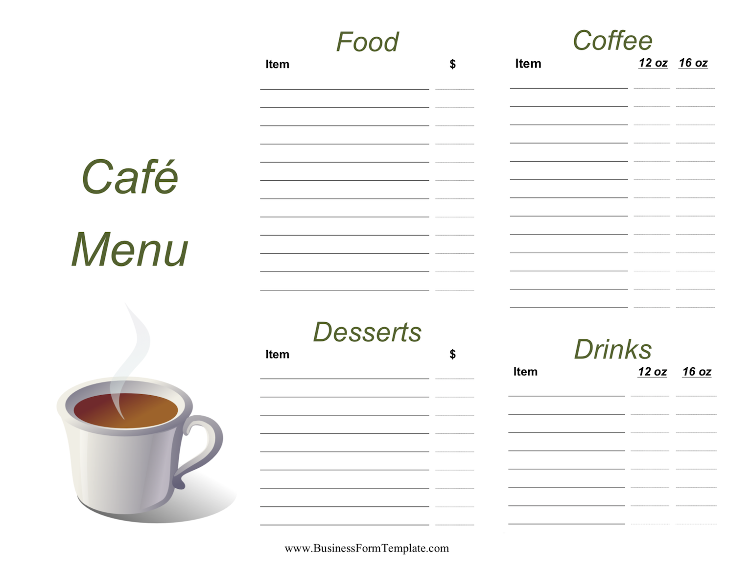 Free Printable Business Forms, Templates, Charts and Letters