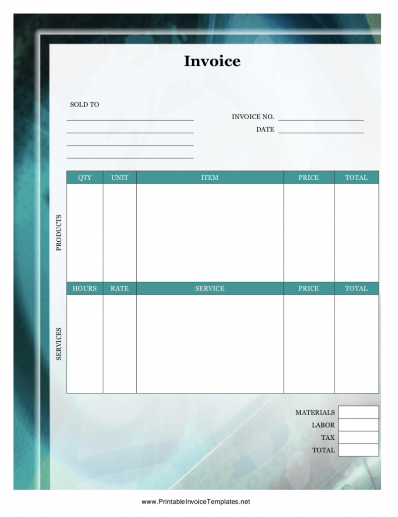 printable invoice templates free printables