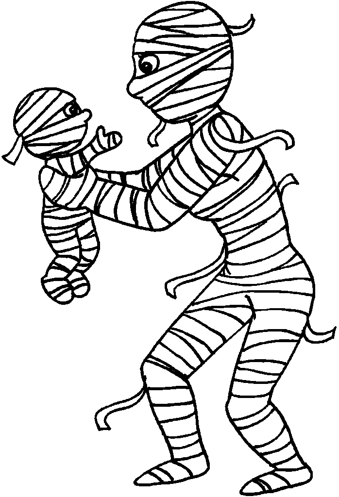 halloween mummy coloring page