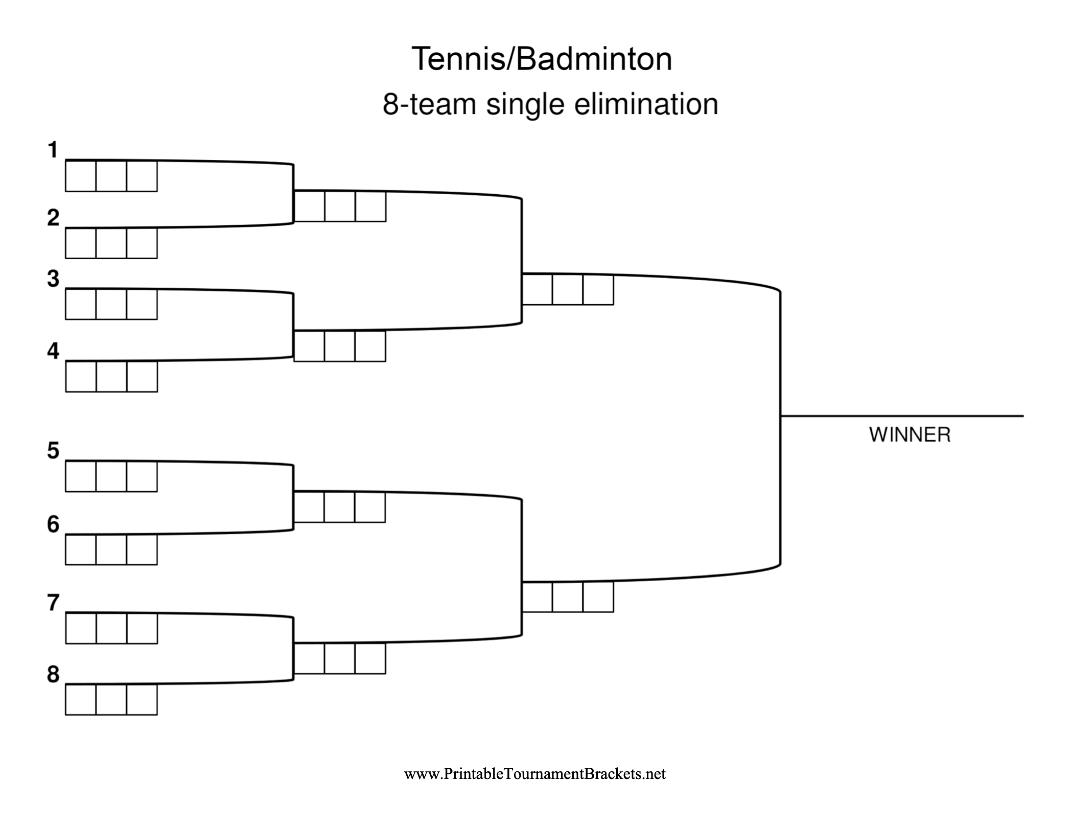 Printable Brackets for Tennis and Other Tournaments
