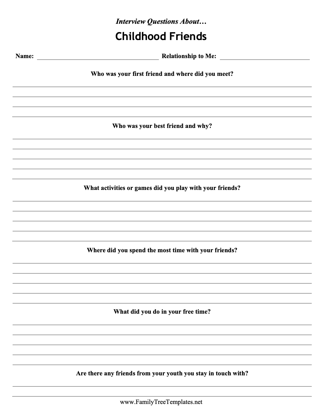 Family Trees and Genealogy Forms