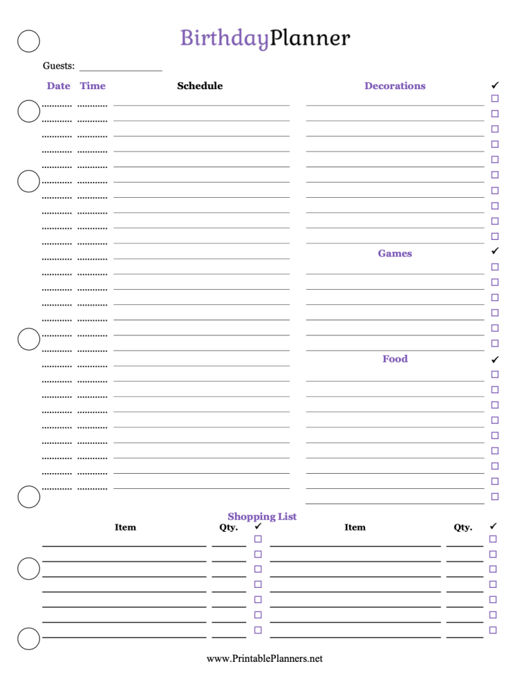 Planners and Organizers to Print for Free