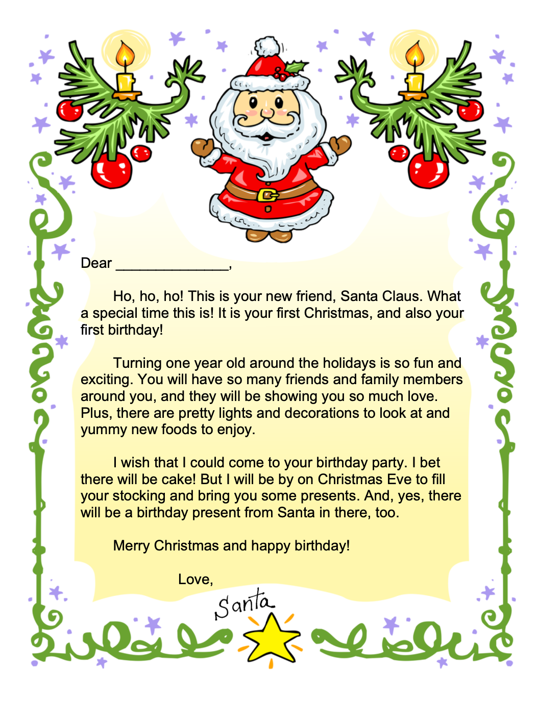 Printable Letters from Santa